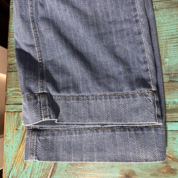 Rachel Roy Blue Cropped Wide Leg Denim Size Large 100% Cotton - Picture 9 of 10